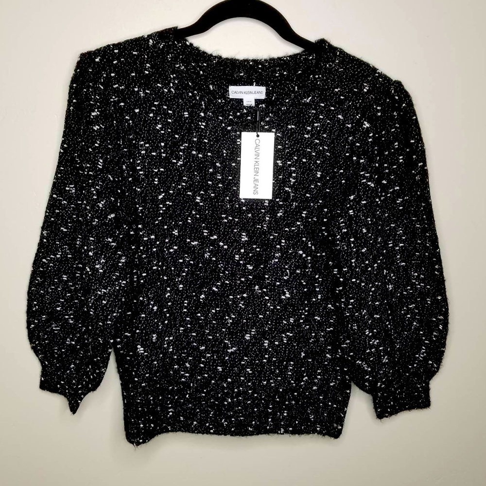 NWT Calvin Klein Black/ Silver Sweater XS
